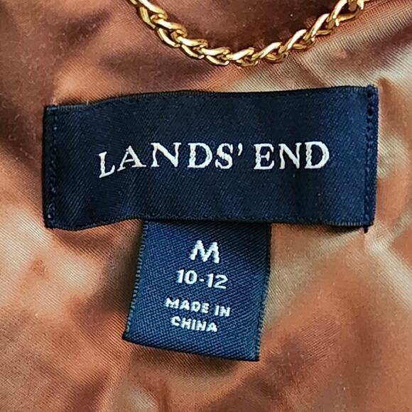 Lands End Bronze Down Puffer Coat Size Medium 10-12 - Picture 8 of 9